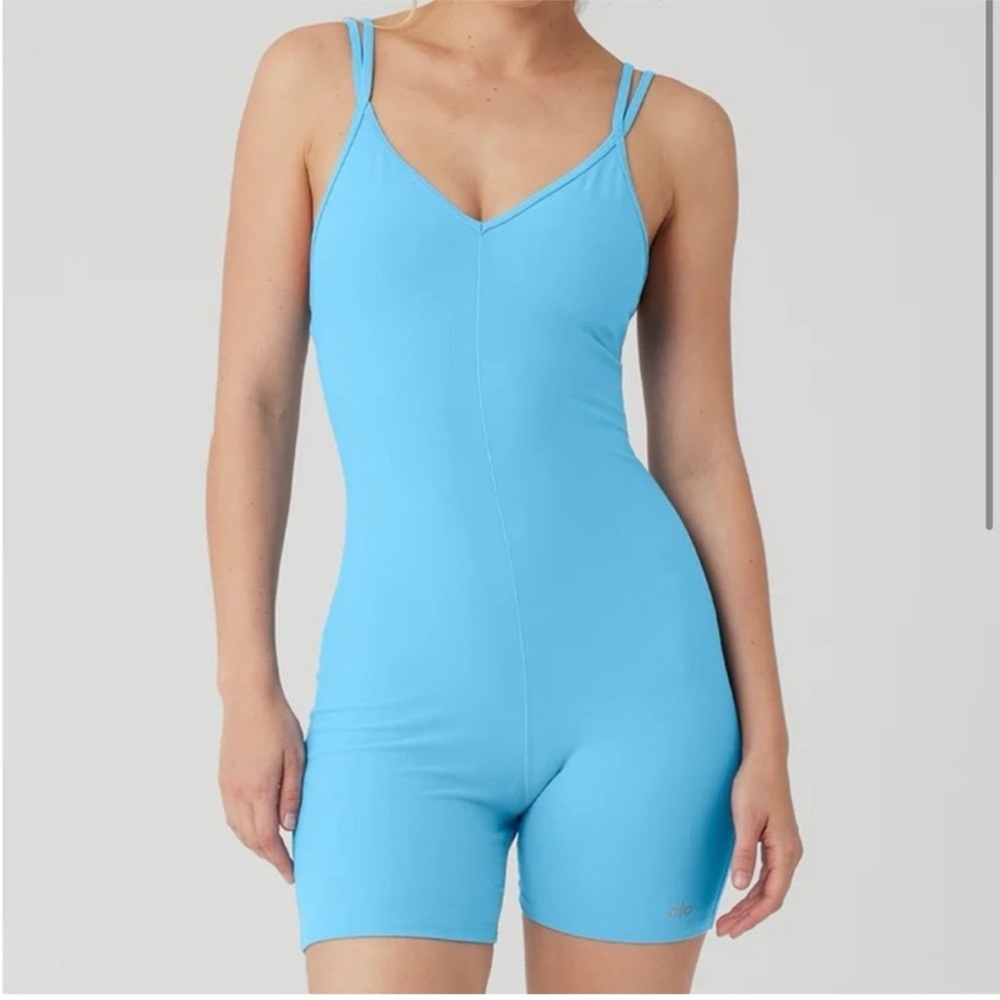 ALO Yoga suns out onesie blue azul